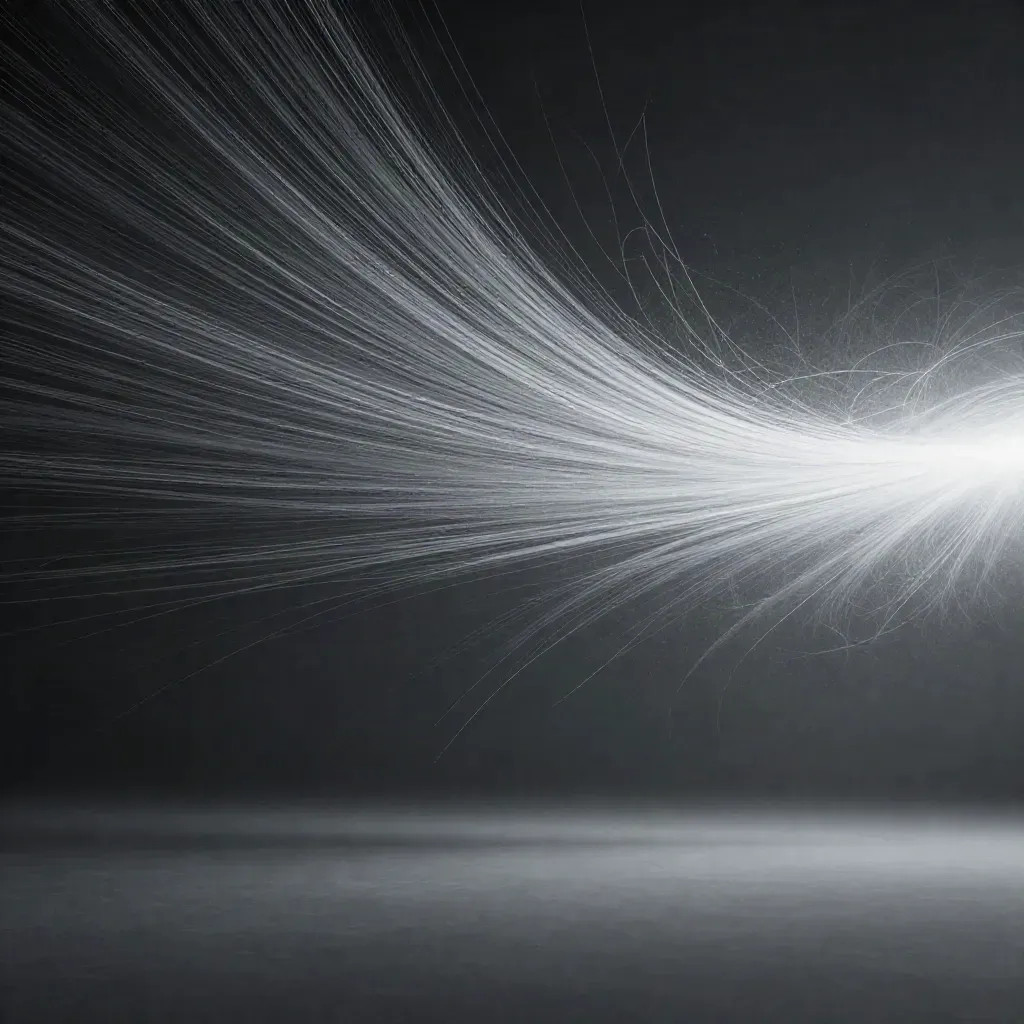 Silver filaments bloom in graphite space, leaving calm copy room below.